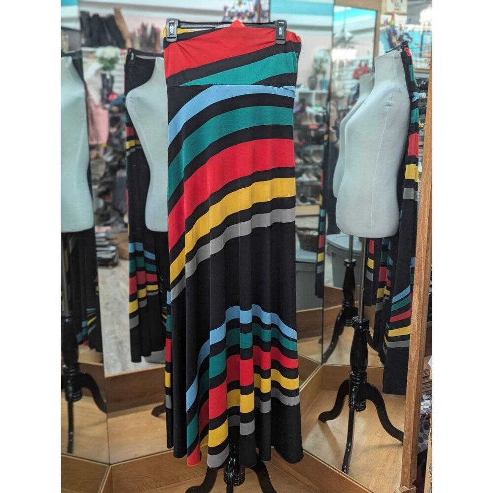 Fire LA Black Multicolor Maxi Skirt in S